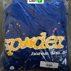 SP5DER Hoodie “Marina Blue” Size M (Check Description)