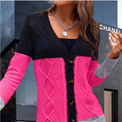 BWT, Lavishly Paris Multicolored Open Front Cardigan Coat.