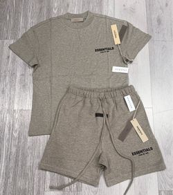 Essentials dark oatmeal tee and short XXS-XXL