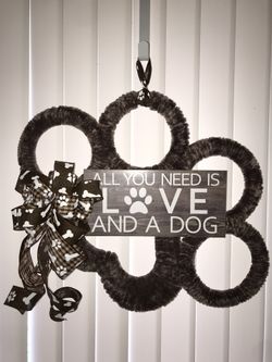 Dog paw wreath