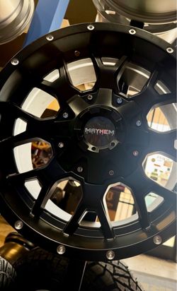 On sale. Mayhem 18x9 5x139.7 5x150 black wheels & 33x12.50-18 tires For: TUNDRA SEQUÍOA RAM 1500 5 lug (We Finance)