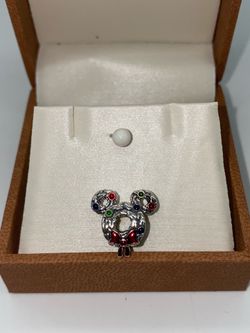Pandora Disney Mickey Mouse Christmas Wreath Charm (Sterling)