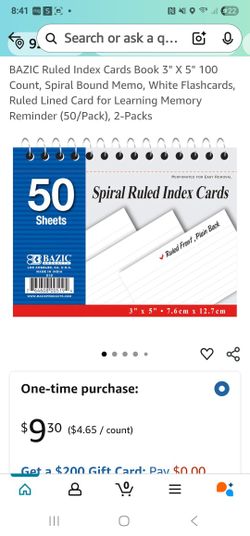 Basic Spiral Index Cards