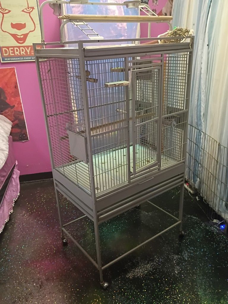 Large Bird Cage On Stand