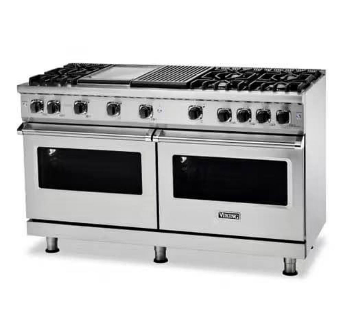 VIKING 60 Inch Freestanding Gas Range with 6 Sealed Burners: Stainless Steel Natural Gas