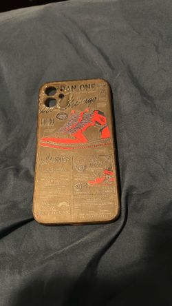 Iphone 12 Jordan 1 Chicago Style iPhone Case (Black/Red)
