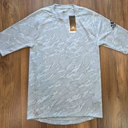 Adidas Camo Hype Mens Small Gray Shirt DH6764 Climate Workout Training New Tee