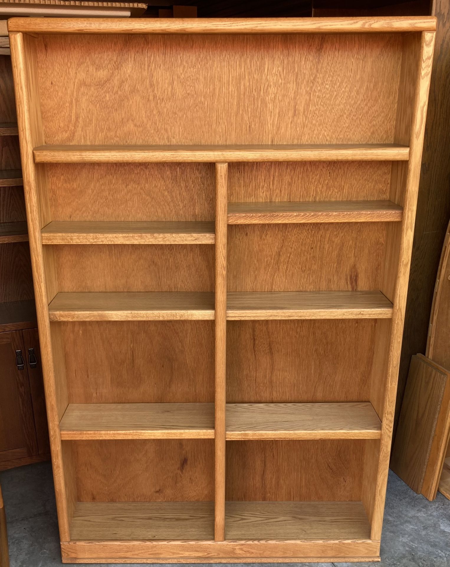 Oak 4’ X 6’ Bookcase / Bookshelf / Storage Display Shelving