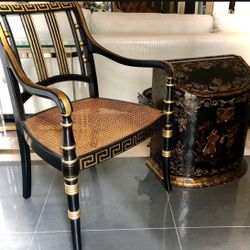 REGENCY STYLE GILT LACQUER ARM CHAIRs and Wine Holder. Excellent condition.