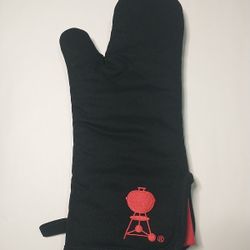 Weber BBQ Grill Mitt Glove Black & Red 15" NEW WITHOUT TAGS - Black Good Padding