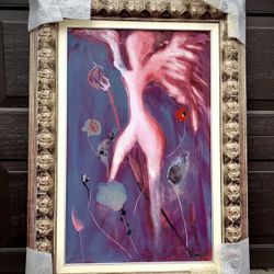 Red Angel, Carmen Marin, 2004 Original Framed Acrylic Painting