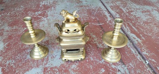 Antique Copper Incense Burner Set