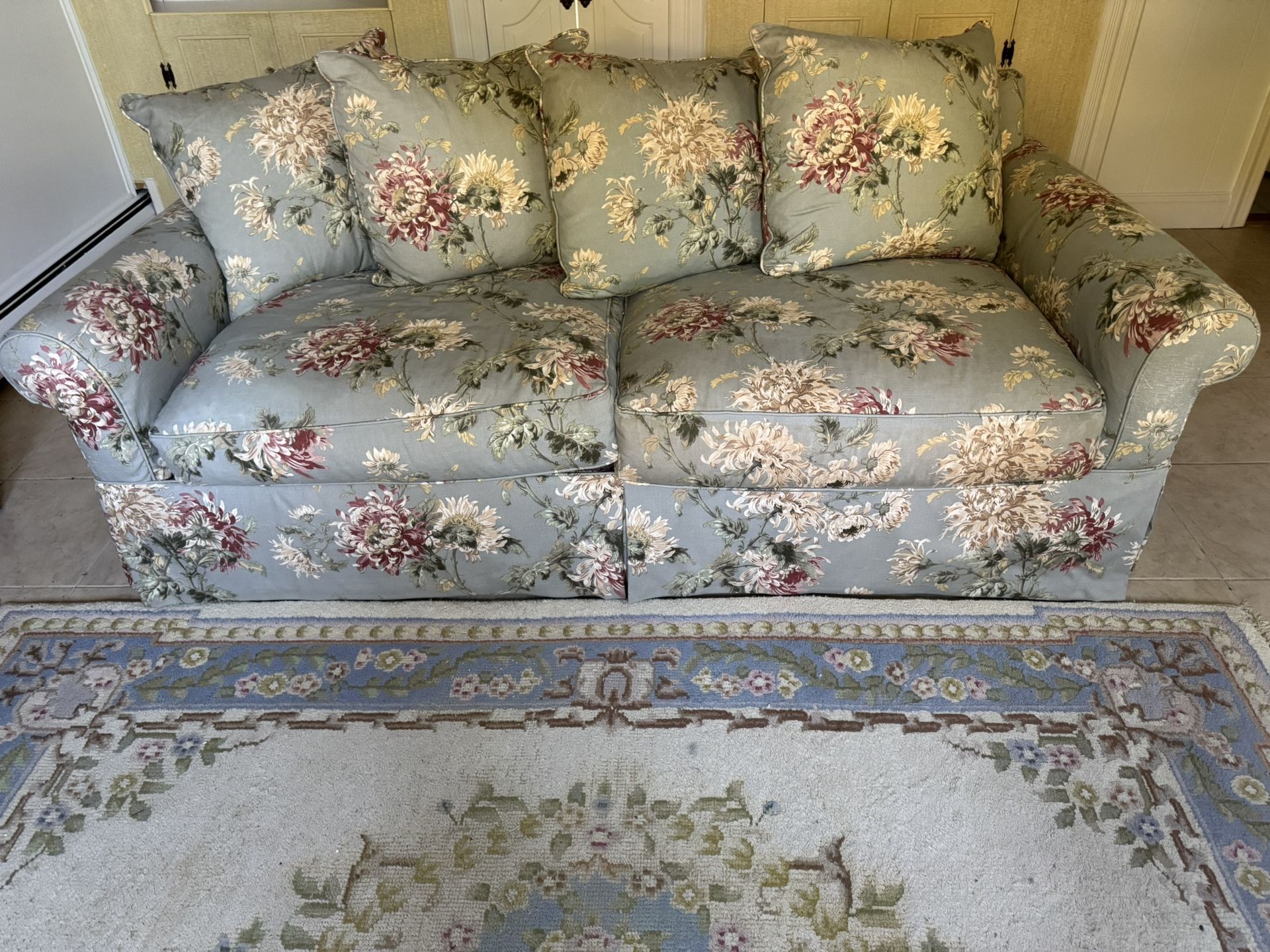 Blue Floral Sofa - Valley Cottage NY