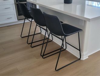 Black Faux Leather Counter/Bar Stools - Set of 3 for $75 OBO