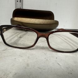 Gucci Eyeglasses GG3005 QZL Brown Rhinestones Rectangular Frame Italy #D3