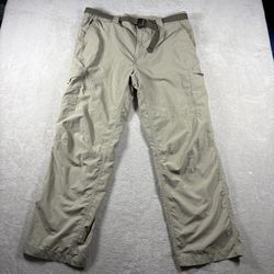Columbia Pants Men’s 38x30 Beige  Nylon Hiking Outdoors Pockets #3D