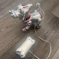 Disney Parks Tomorrowland Chrome PLUTO Robot Remote Control Toy - Wired works great walks and barks 