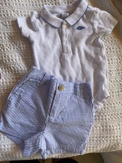 Janie & Jack Searsucker outfit. Brand new. 3-6 Months