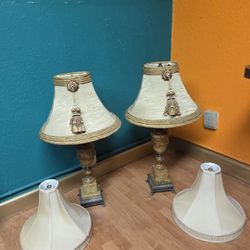Hand Carved Marble Lamps Set Of Two Shipping Is Not Included 