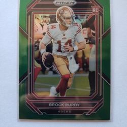 2023 Panini Prizm Rookie Card Brock Purdy Green Prizm