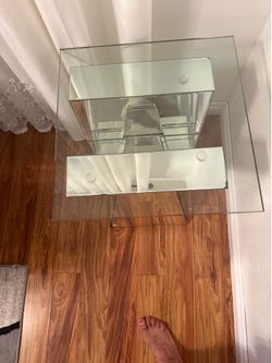 Elegant Mirrored Crystal Accent Table