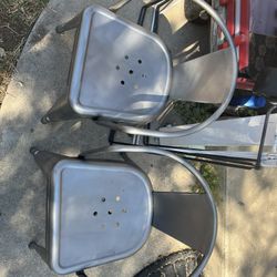 2 Metal Dining Chairs 