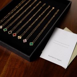 Van Cleef & Arpels 18k Solid Gold Inspired Necklaces ( New Years/ Valentines Sale )
