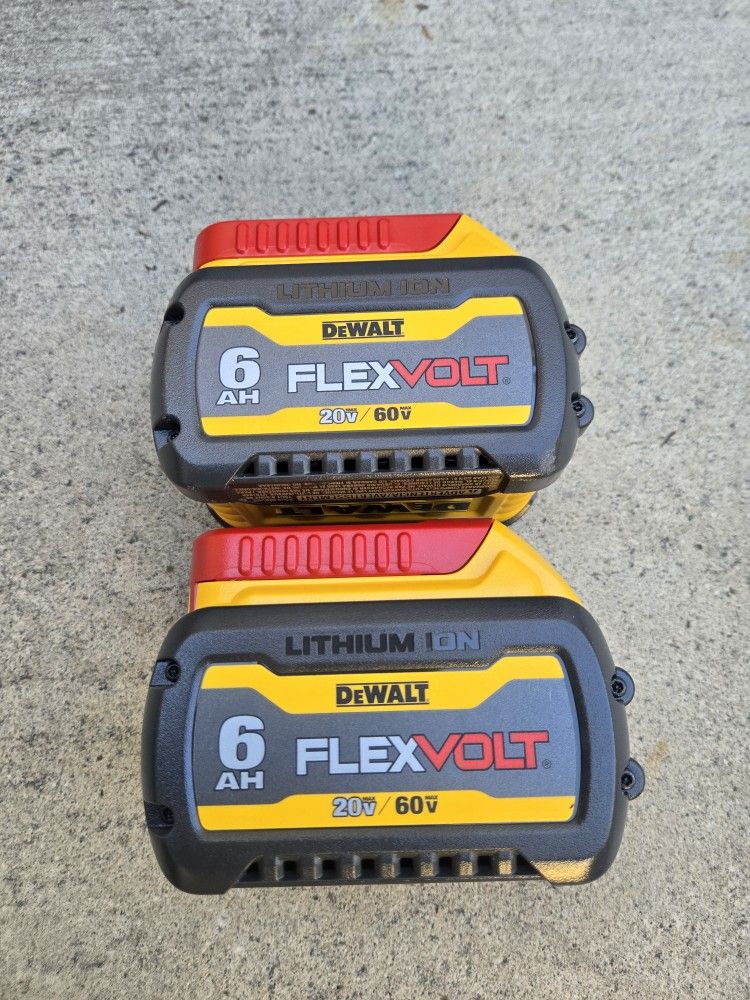 Dewalt 60v Flexvolt Batteries 6.0 Ah Brand New Price For Both