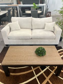 ON SALE: New White Sofa w/ Coffee Table