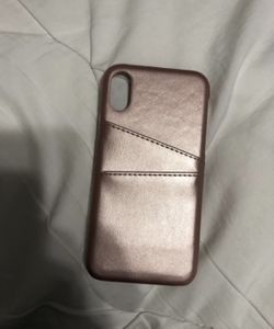 Iphone X case (Rose Gold, card holder)
