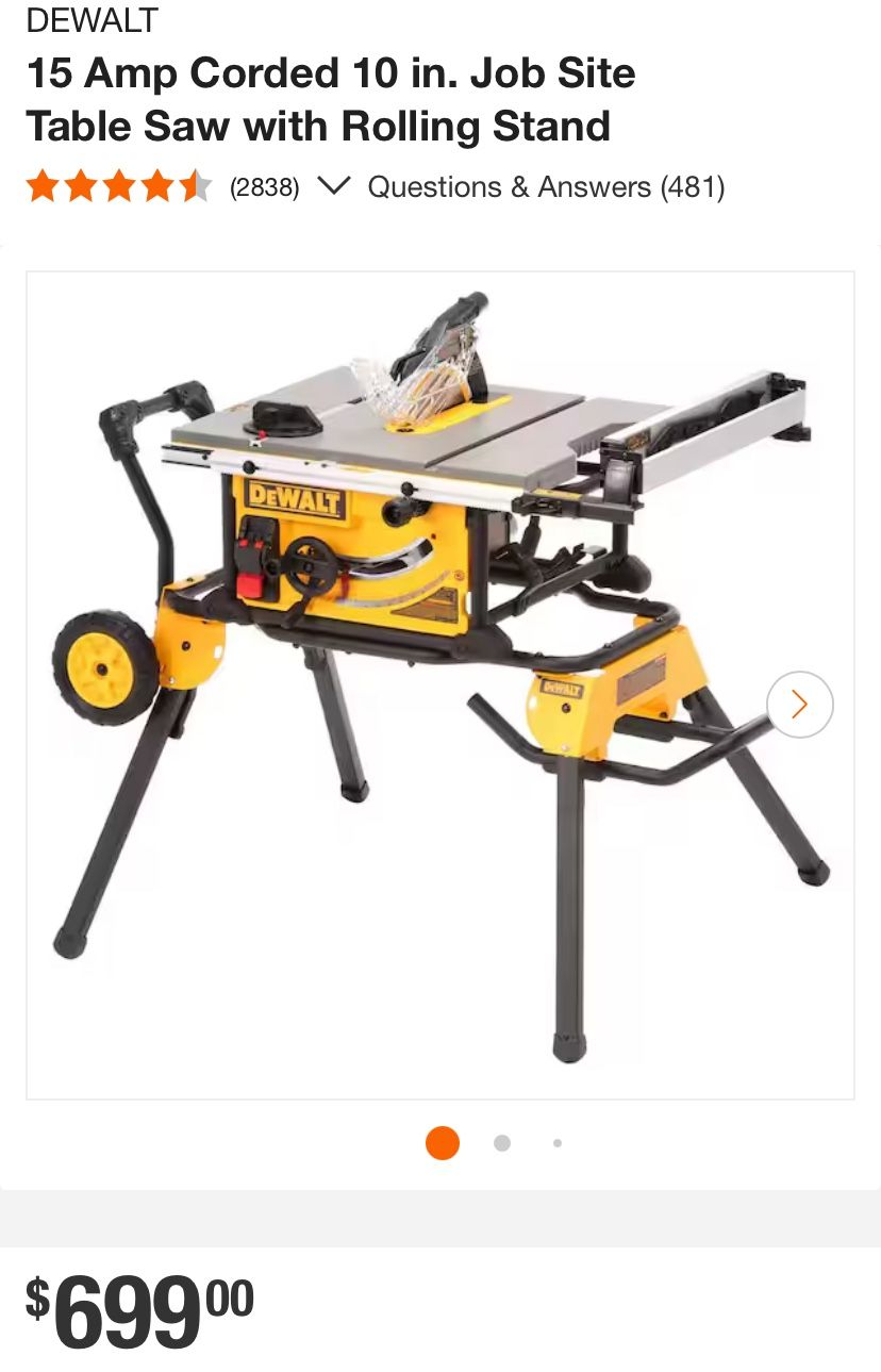 Never Used!! Dewalt Table Saw 