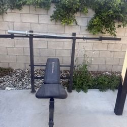 Weight bench With Weights And Olympic bar