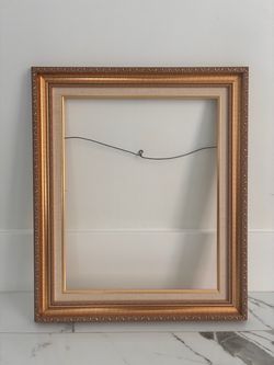 Gold Ornate Picture Frame with Linen Mat