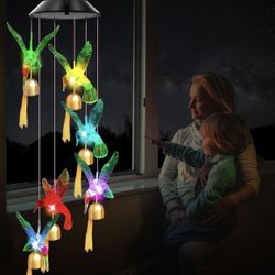 Hummingbird Solar Wind Chimes