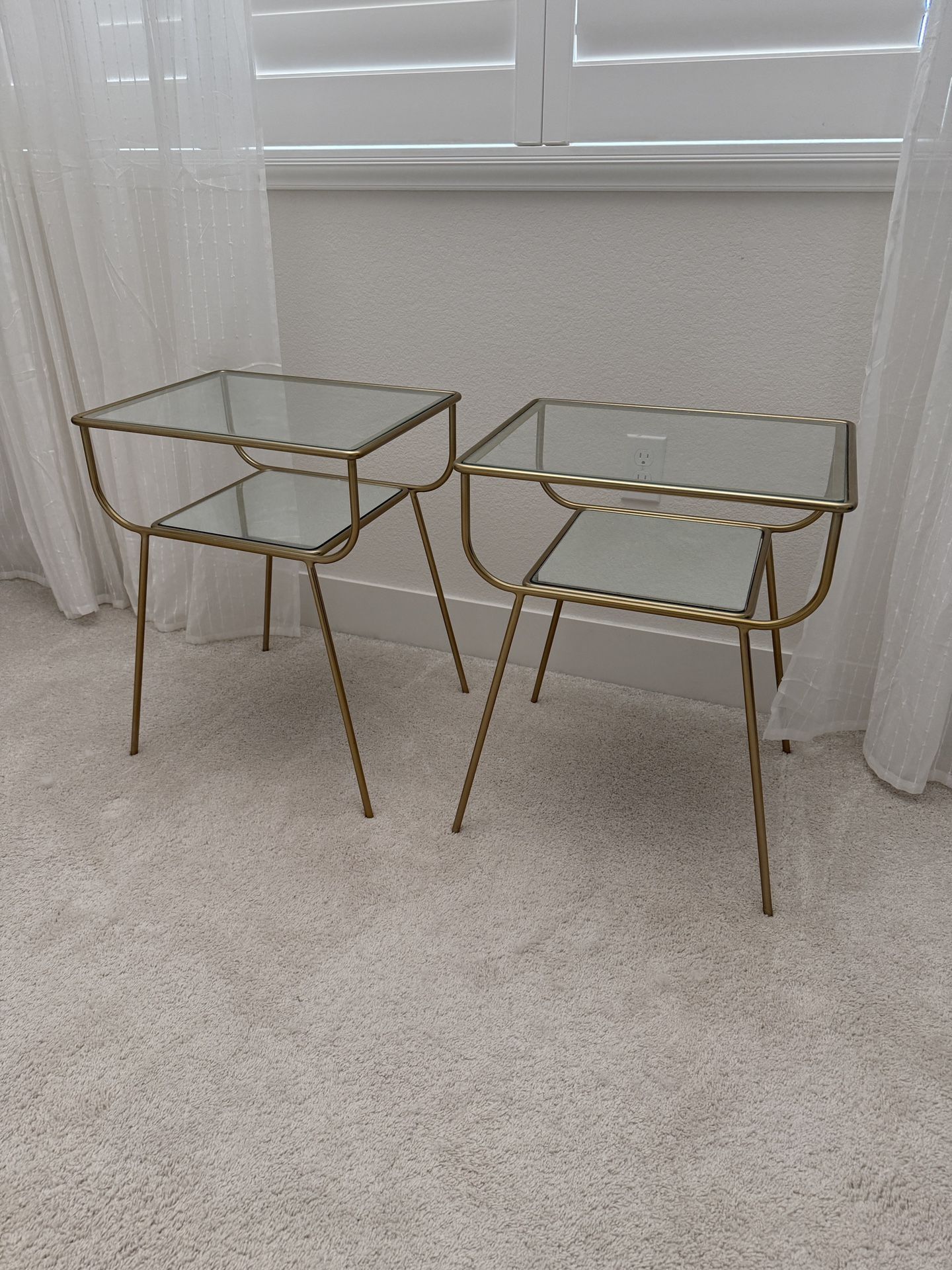 West Elm Glass Side Table Set