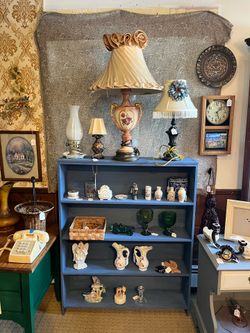 Shabby chic Refurbished Solid wood blue bookshelf