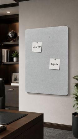 36" x 48" Gray Fabric Wall Bulletin / Pin Board