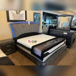 LED Light Queen or king bed Frame (Mattress sell seperately )