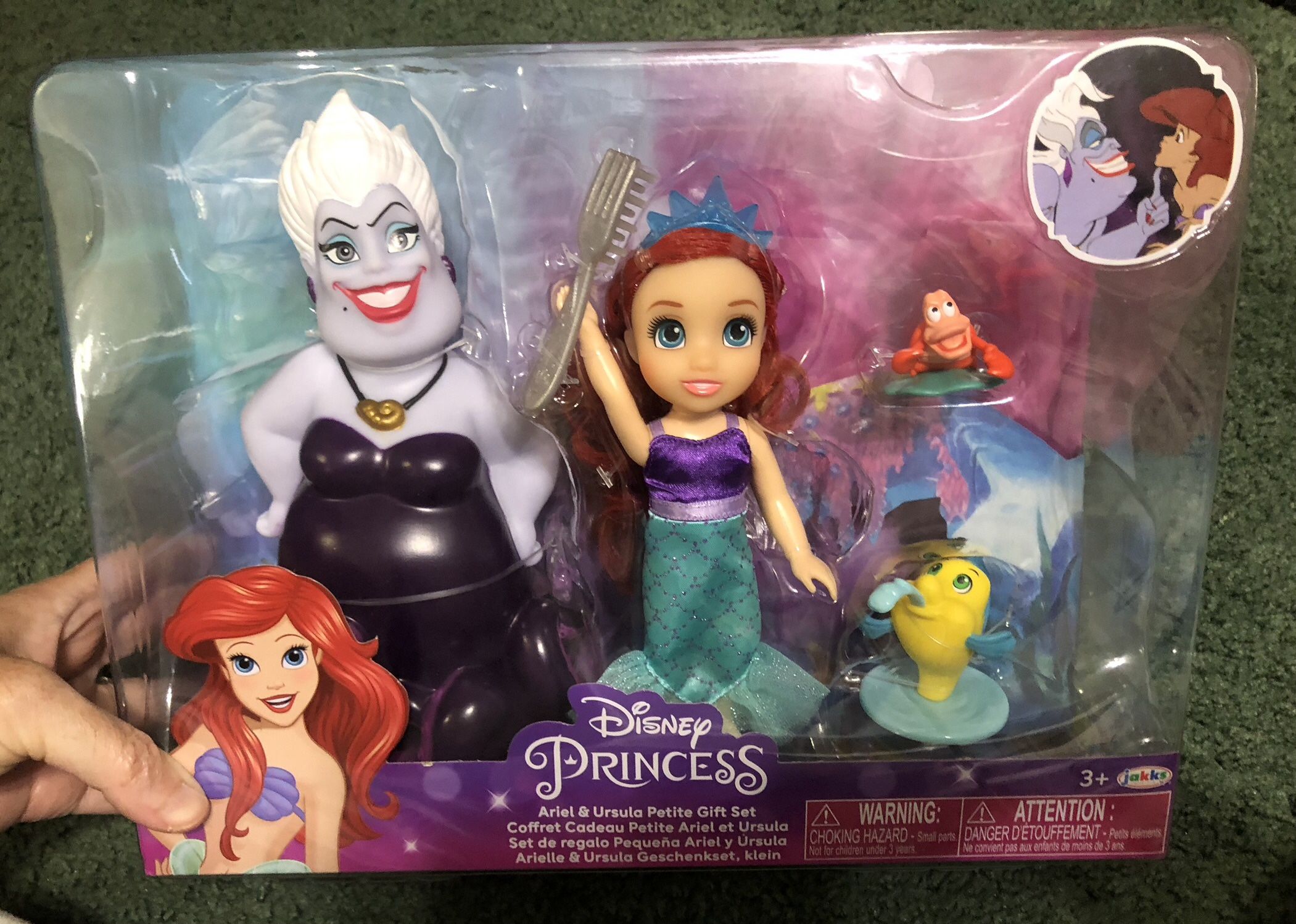 DISNEY PRINCESS ARIEL AND URSULA PETITE GIFT SET NEW