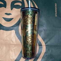 Starbucks Gold Glitter Dot Tumbler