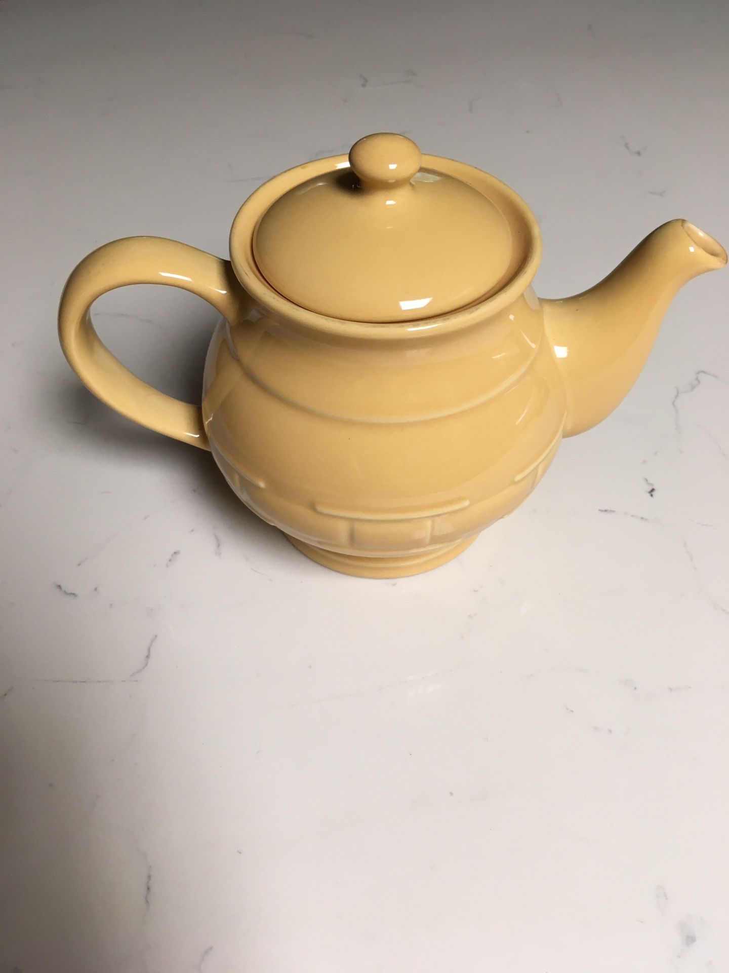 Longaberger Butternut Yellow Woven Traditions Teapot w/Lid