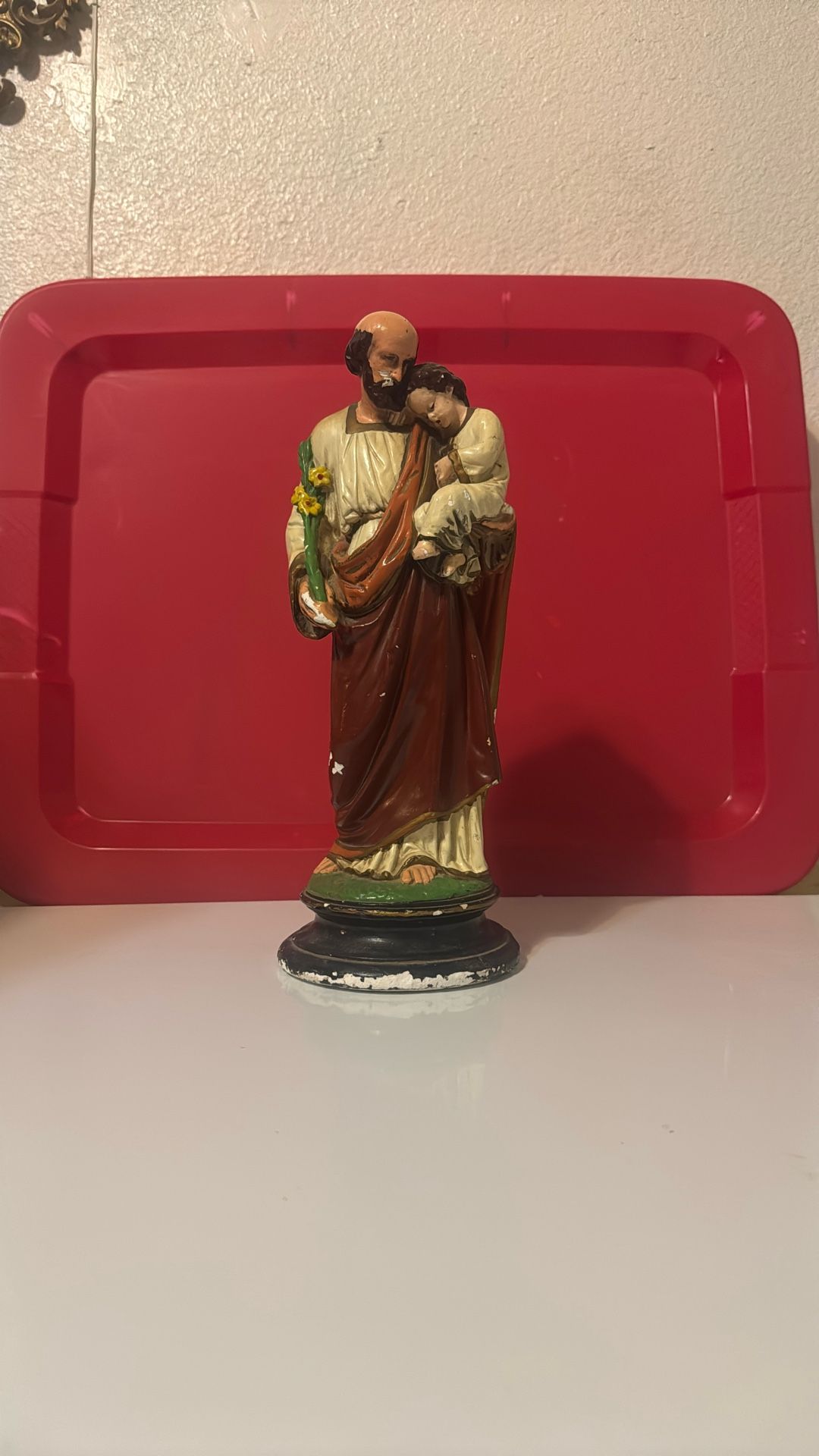 Antique Saint Joseph And Baby Jesus