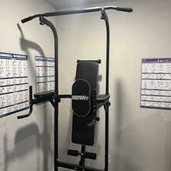 OneTwoFit Multi-Function Power Tower With Sit-Up Bench