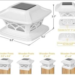4 SOLAR POWERED LED FENCE POST CAP LIGHT