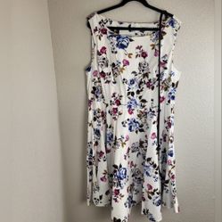 Grace Karin Belted Floral Sleeveless Full Skirted Dress Women's Size 2X