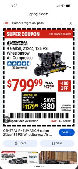 Air compressor gas powered
