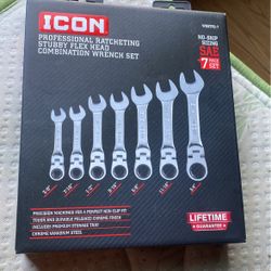 Icon Wrench Set Stubby Flex Head 