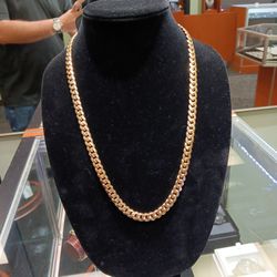 14k Yellow Gold Cuban Chain