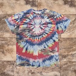 Billionaire Boys Club Tie Dye Camo Happiness Graphic T-Shirt Size Large