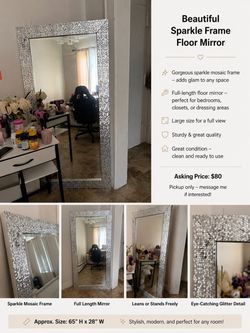 Floor Mirror Sparkle Frame